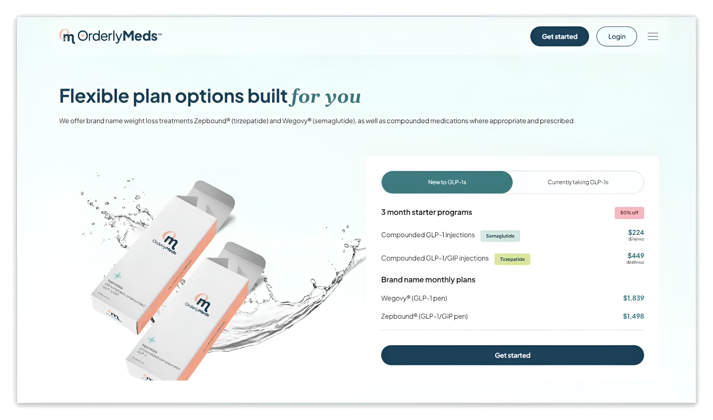 product prcie page of OrderlyMeds